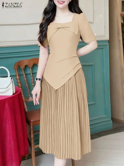 Polyester Square Midi Dress
