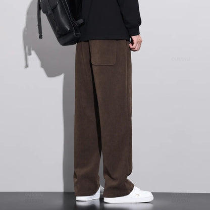 Korean Fleece Corduroy Warm Baggy Cargo Jogger Pants