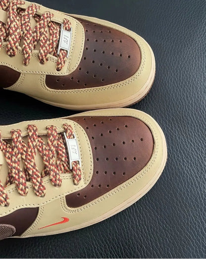 Nike Air Force 1 Lightweight  Comfortable  Versatile  Durable Low Top Board Shoes for Men Brown - Chicchar Fashion