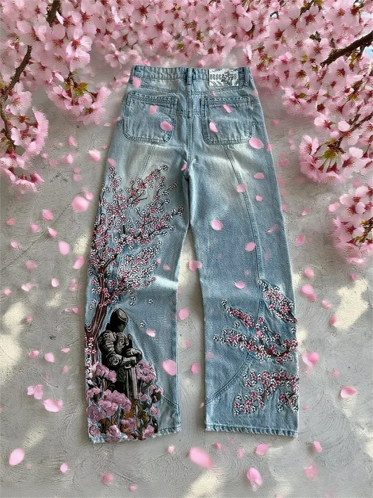 Cherry Blossom Denim Jeans