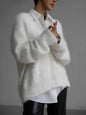 Oversized V-Neck Knit Cardigan Chicchar Fashion