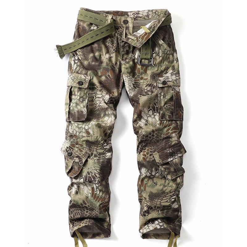 Camo Cargo Straight Leg Pants