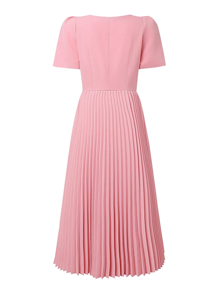 Polyester Square Midi Dress