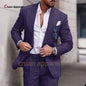 Sky Blue Linen Slim Suit