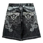 Y2K Embroidered Denim Shorts