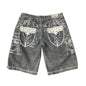 Y2K Embroidered Denim Shorts