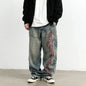 Embroidery Baggy Denim Jeans