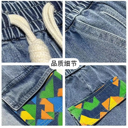 Denim Pinch Shorts Polyester