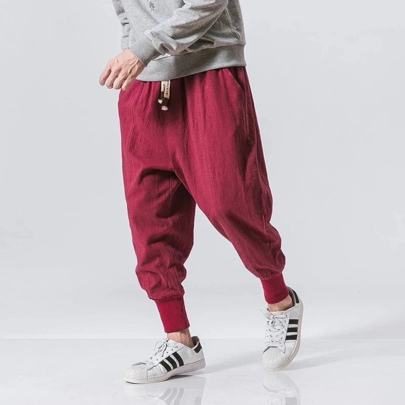 Cotton Linen Harem Joggers