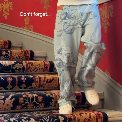 Y2K Denim Baggy Straight Jeans