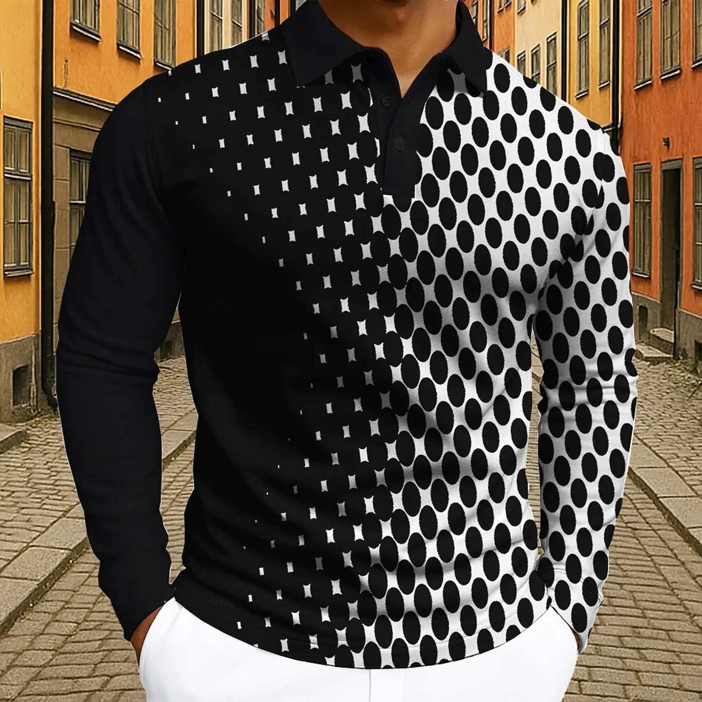 Geometric Print Men's Polo