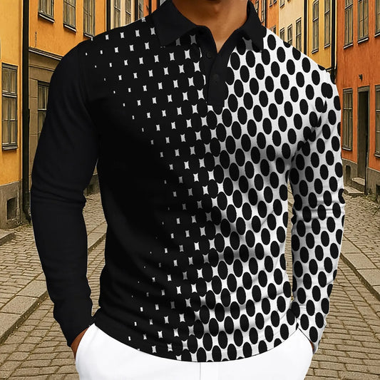 Geometric Print Men's Polo