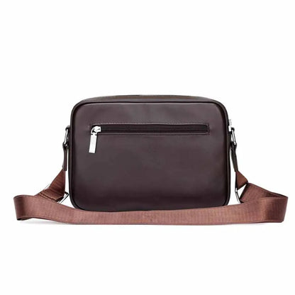 Cowhide genuine leather solid color square men's shoulder bag crossbody bag designer luxury bag messenger bag - Chicchar Fashion