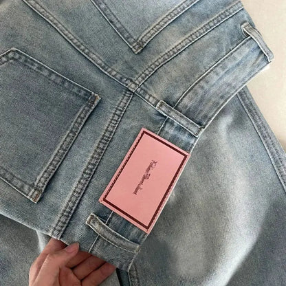 Chic High Waist Denim Pants - Chicchar Fashion