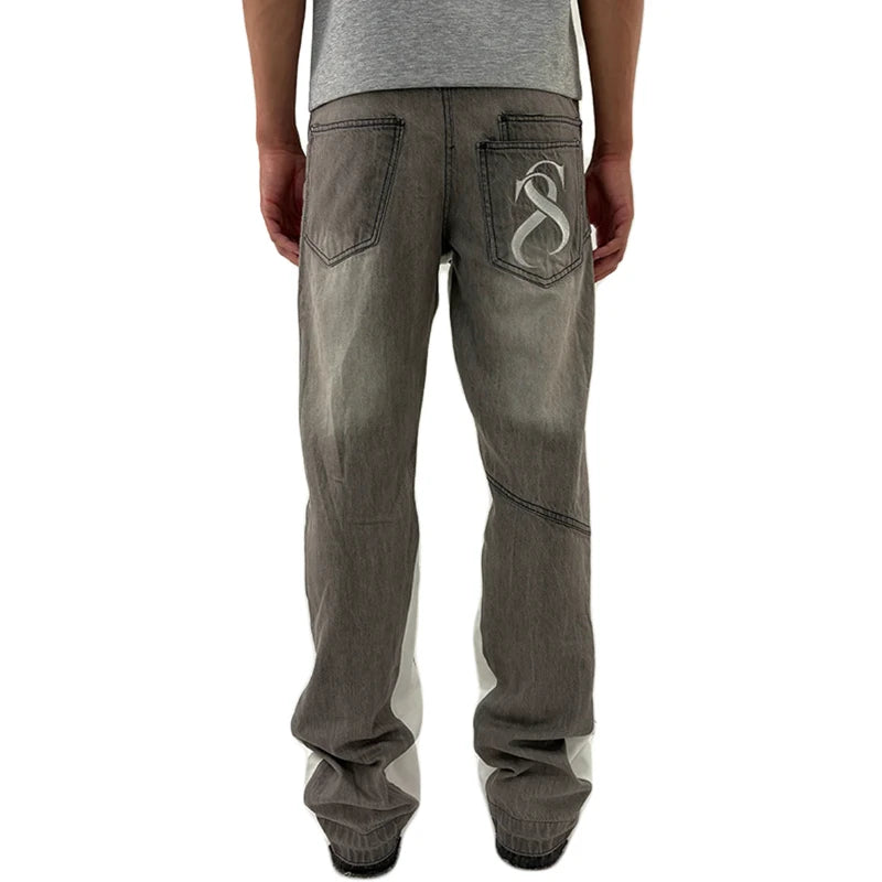 Y2K Flared Spliced Denim