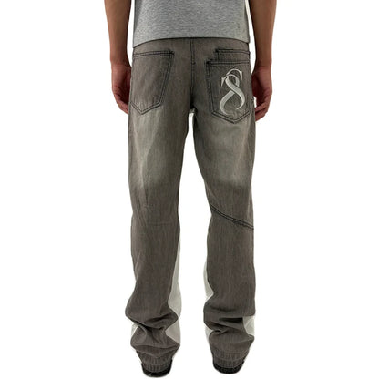 Y2K Flared Spliced Denim