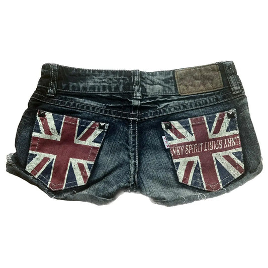 Y2K British Flag Denim Shorts