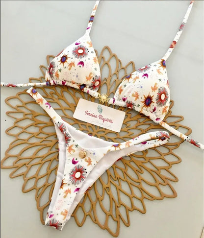 Halter Lace-Up Thong Bikini