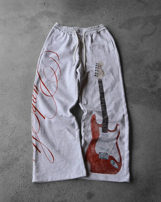Retro Guitar Straight Pants