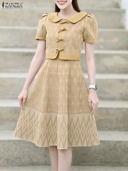 ZANZEA Floral Polyester Dress