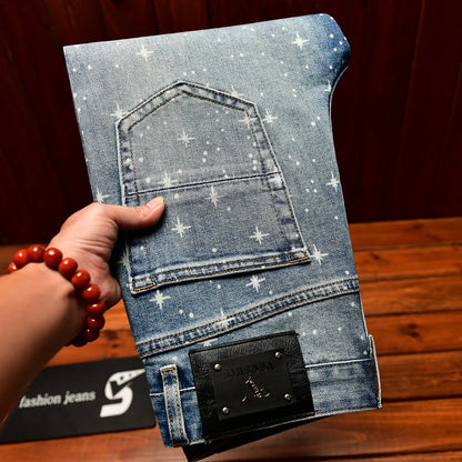 Flash Print Ankle Stretch Jeans