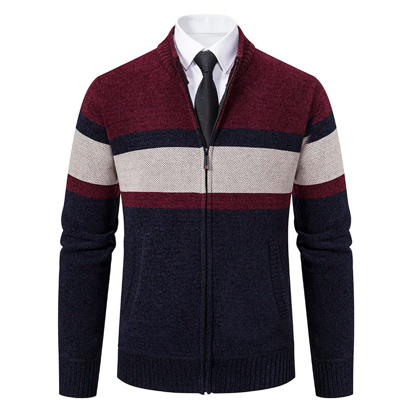 Men's Fleece Zip Stand Collar Chicchar Fashion