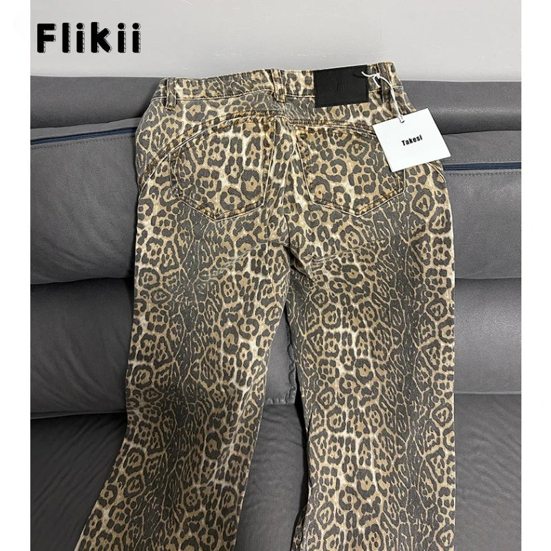 Flikii Urban Wild: Vintage Leopard High-Waist Jeans