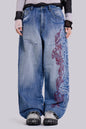 Embroidery Baggy Denim Jeans
