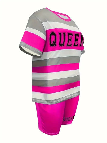 Women's Striped Polyester Suit