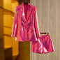 Fuchsia Sequin Blazer 2PC
