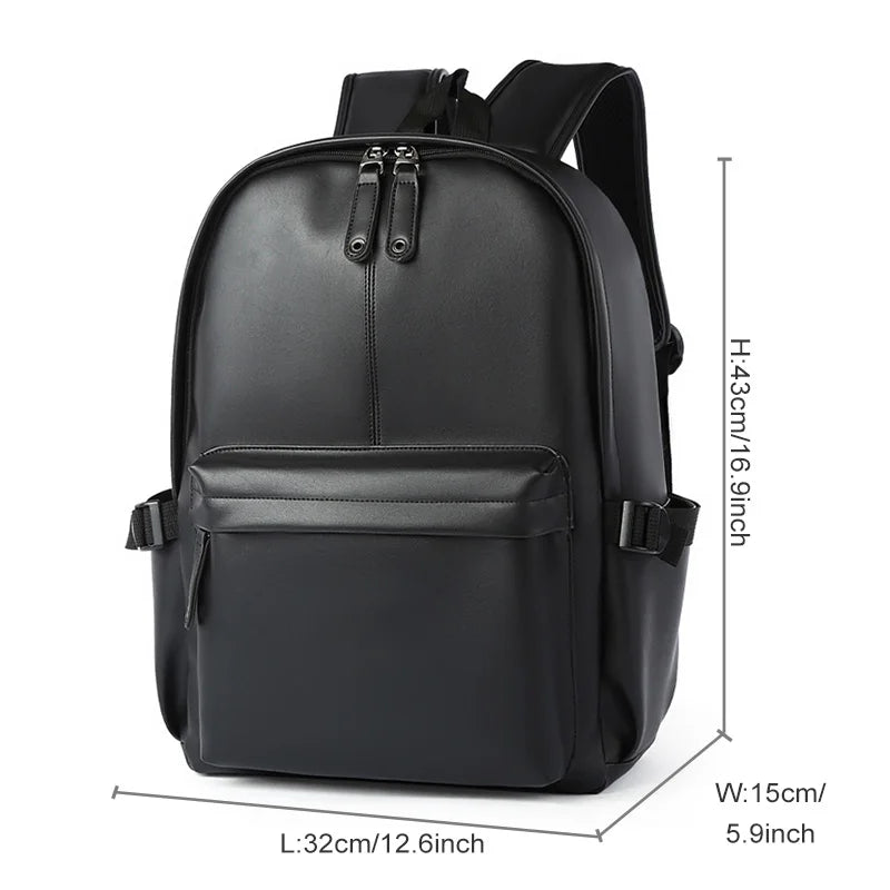 Men Leather Laptop Backpack Large Antitheft Travel Backpack High Quality Fashion Knapsack Bags for Male - Chicchar Fashion