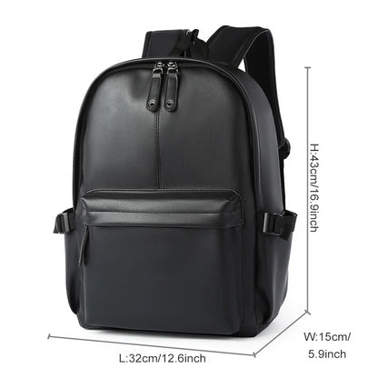 Men Leather Laptop Backpack Large Antitheft Travel Backpack High Quality Fashion Knapsack Bags for Male - Chicchar Fashion