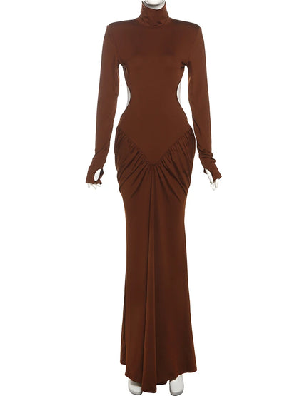 Backless Ruched Maxi Dress