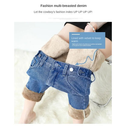 Y2K Fleece-Lined Baggy Jeans