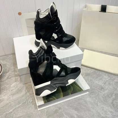 Luxury New Fashion Ankle Boots Height Enhancing High Top Thick Sole Casual Comfortable Sports Style Versatile Women's Shoes - Chicchar Fashion