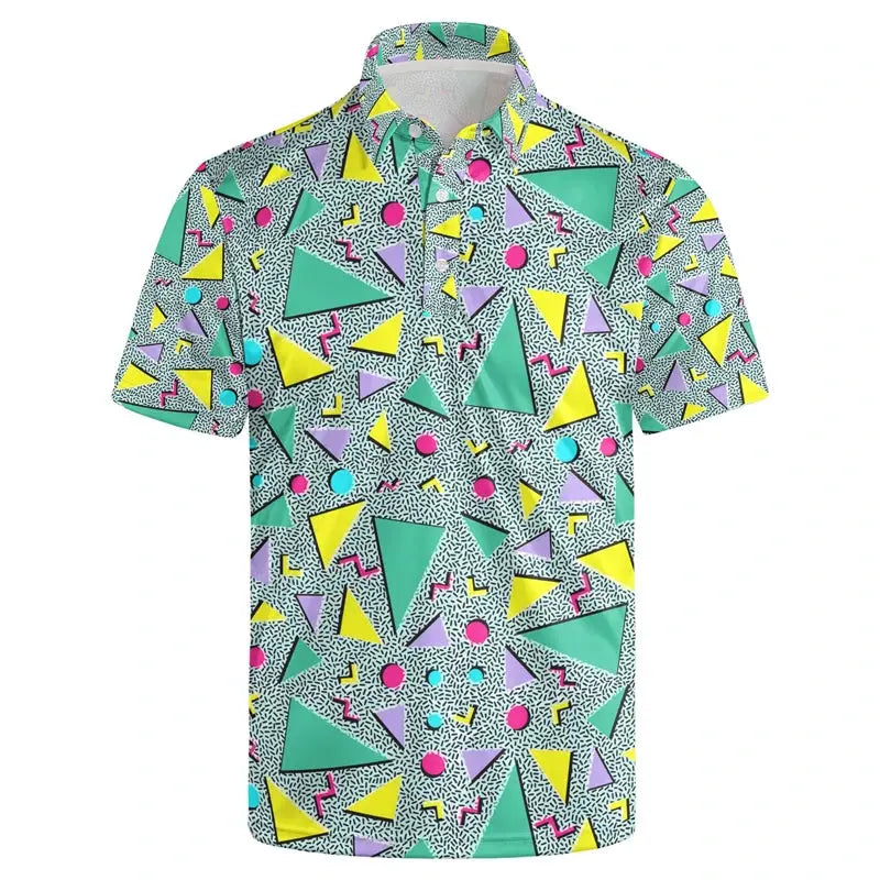 Men's 3D Print Hawaiian Polo Chicchar Fashion