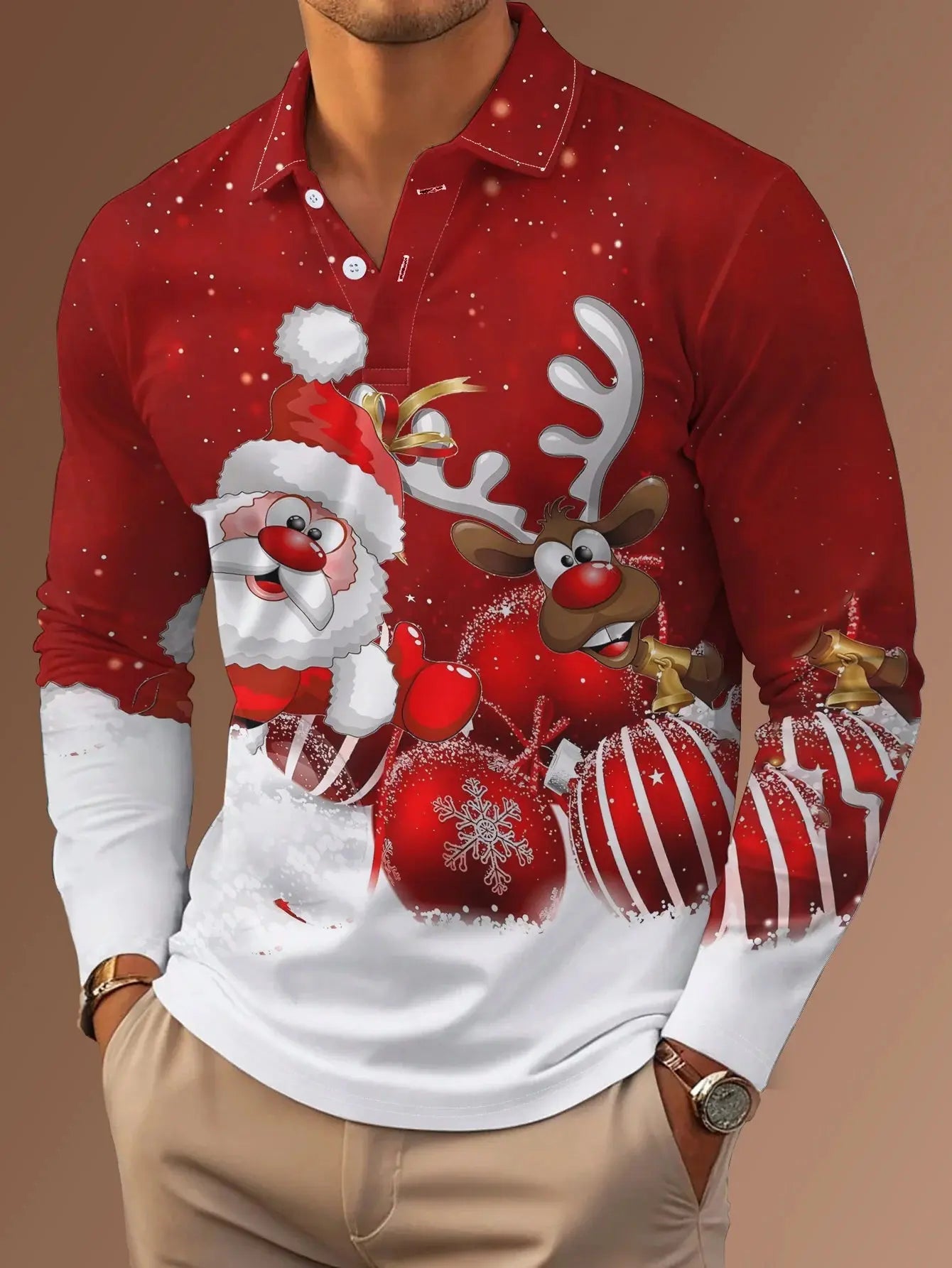 Santa Polyester 3D Print Shirt Chicchar Fashion
