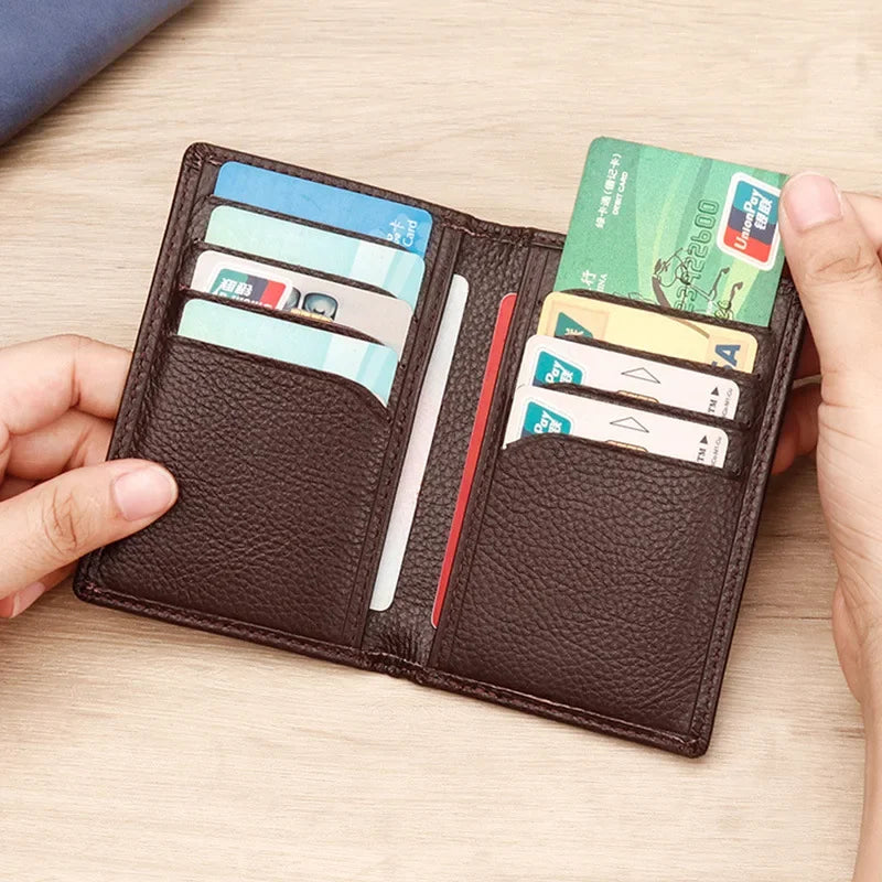 LuxeGuard: Men's Custom RFID Leather Wallet