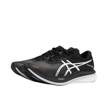 Asics  Comfortable Low Cut Carbon Plate Long Distance Running Race Running Shoes Men's Black and White 1011B631-002 - Chicchar Fashion