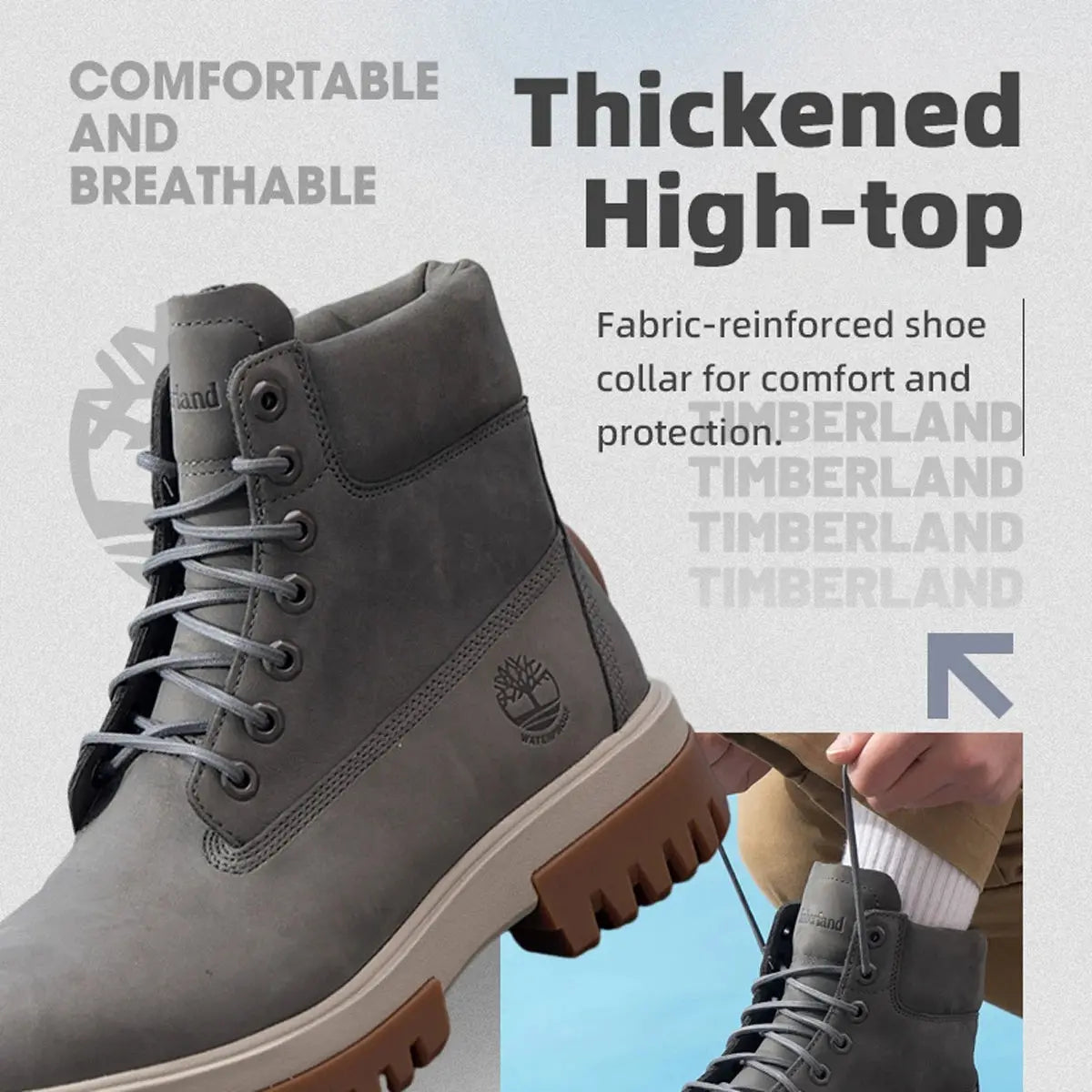 Timberland High-Top Boots Men's Thick-Soled Height-Increasing Boots Outdoor Sports Hiking Shoes A69Bwel8 - Chicchar Fashion