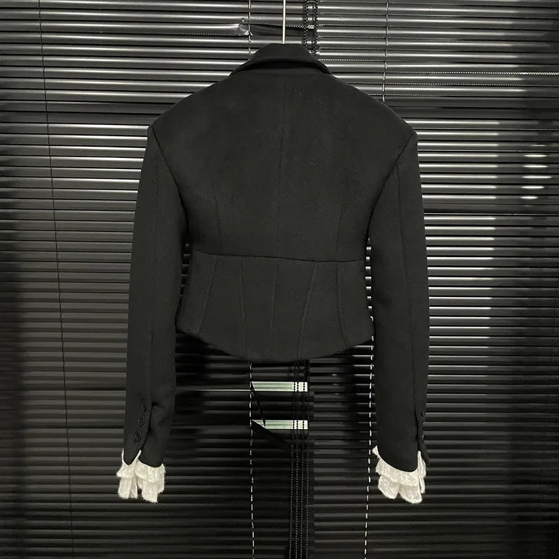 Woolen Blazer High-Waist Set