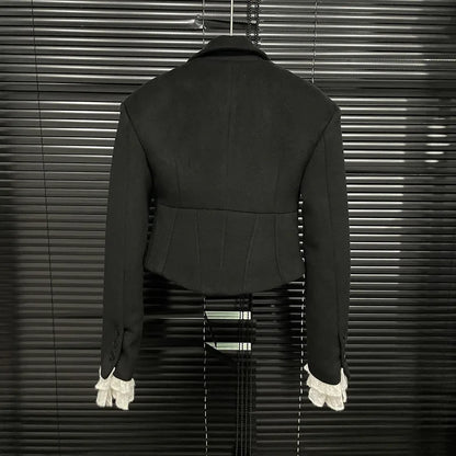 Woolen Blazer High-Waist Set