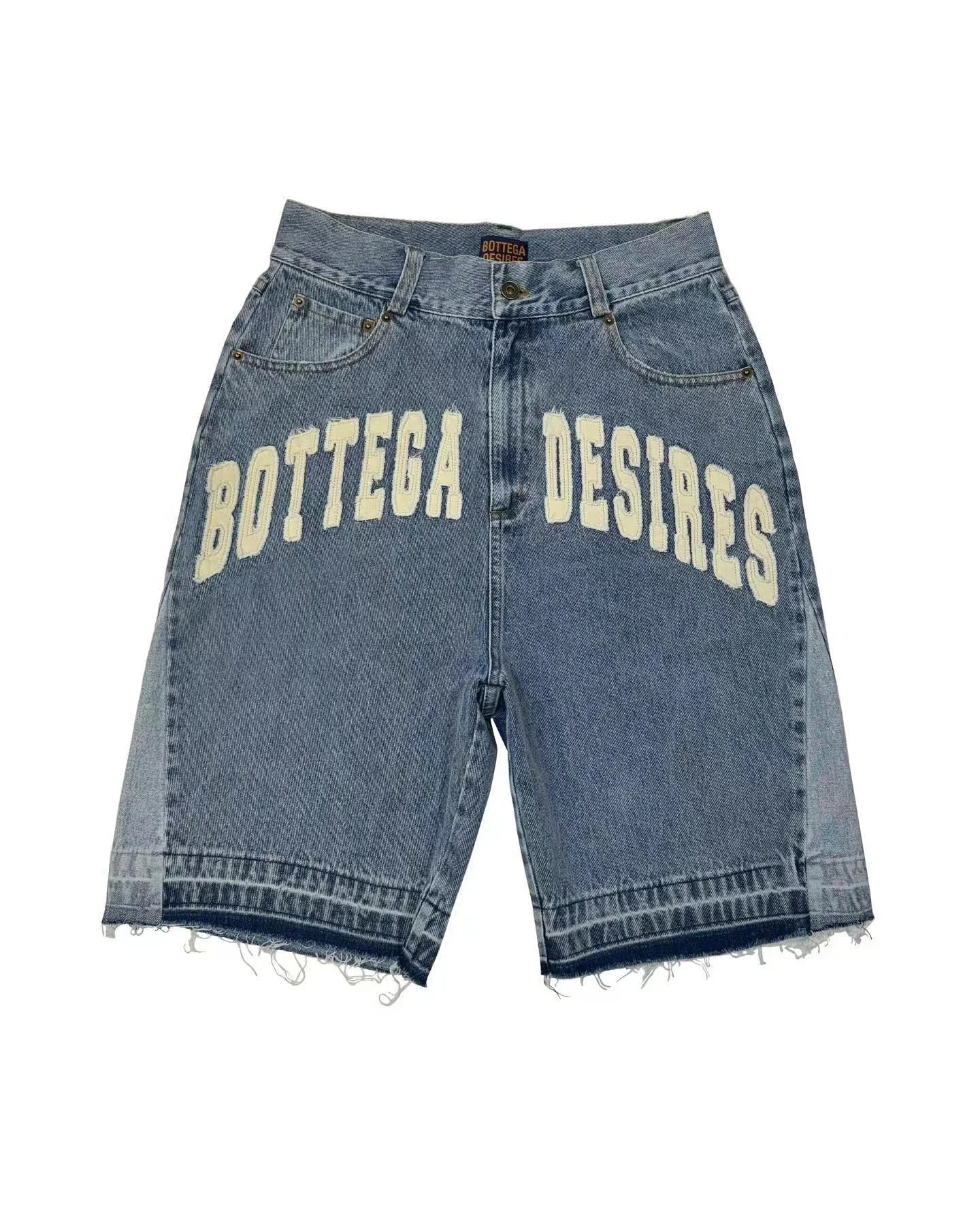 Retro Y2K Patch Denim Shorts - Unisex Casual Wear