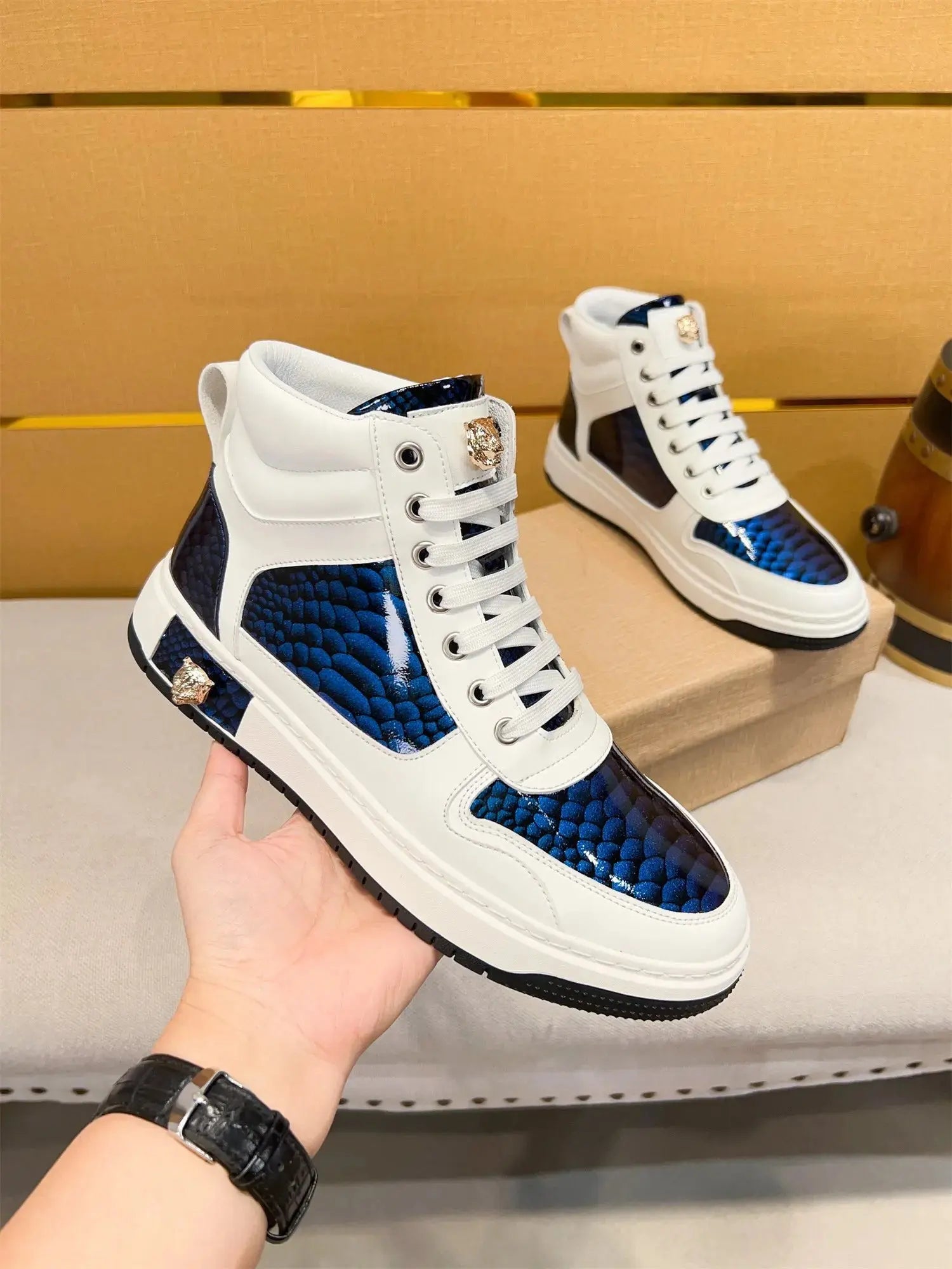 Stylish Leather High-Tops - Chicchar Fashion