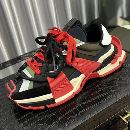 Big Size 35-46 Men Sports Shoes High Quality Women Patchwork Casual Sneakers Sports Running Shoes Lace Up Loafers Platform - Chicchar Fashion