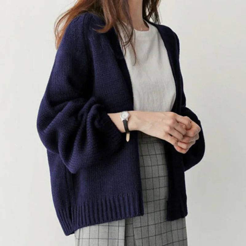 Polyester Knit Long Cardigan Chicchar Fashion
