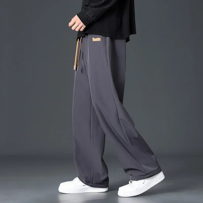 VelvetEase Men's Fleece Crop Pants - Autumn/Winter Wear