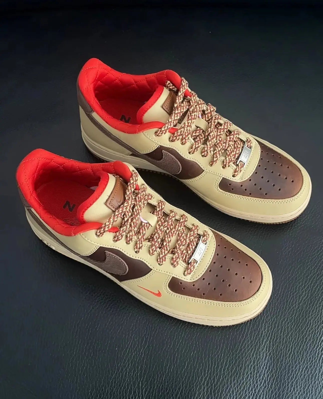 Nike Air Force 1 Lightweight  Comfortable  Versatile  Durable Low Top Board Shoes for Men Brown - Chicchar Fashion