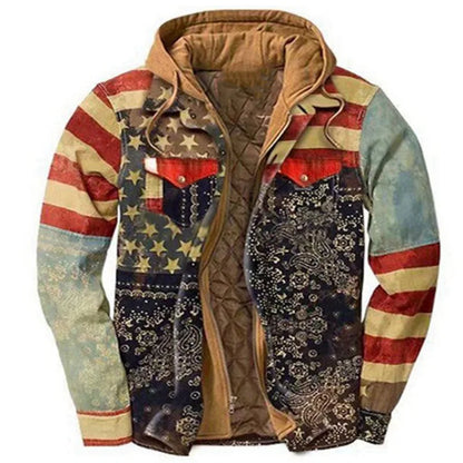 Plaid Hooded Jacket Warm