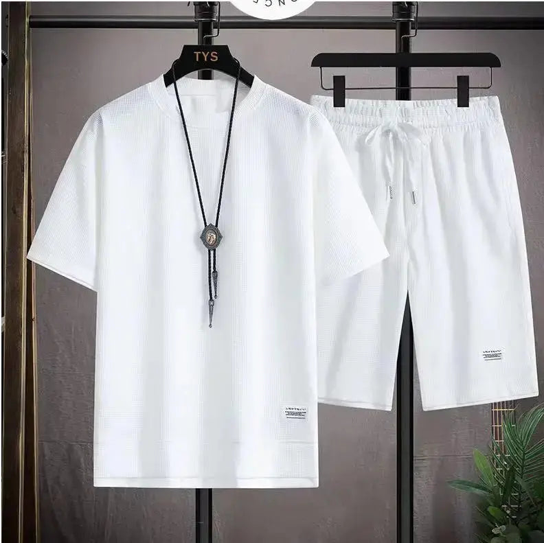 Men's Waffle Polyester Set Chicchar Fashion